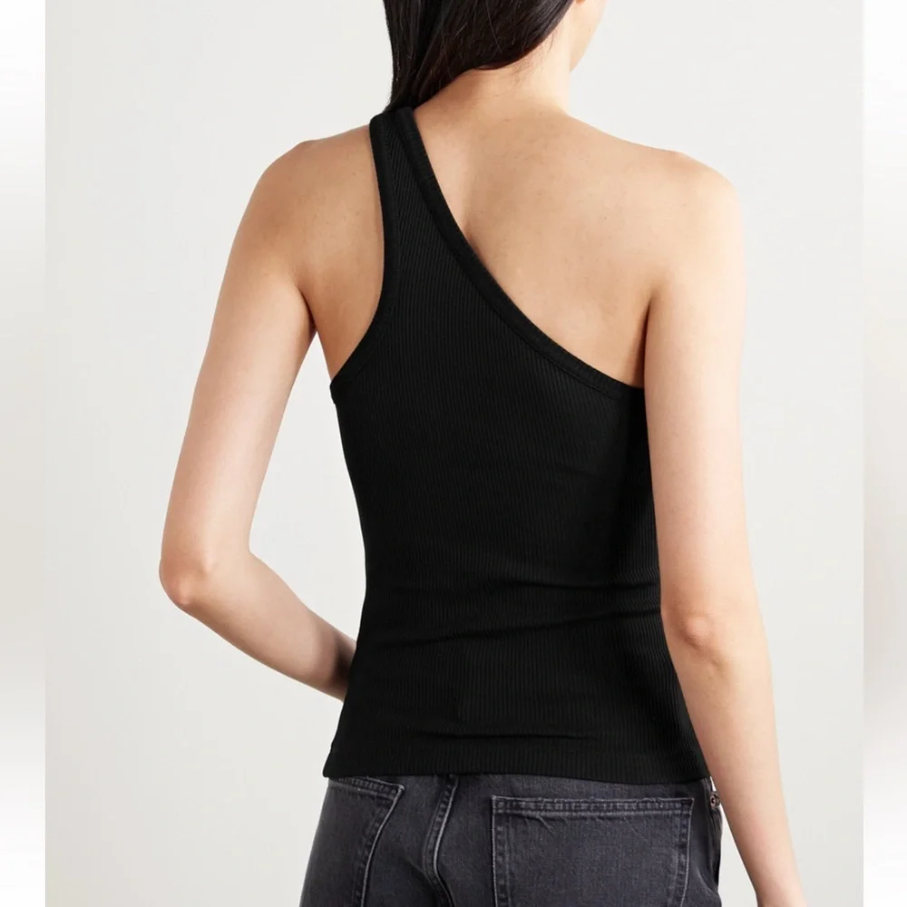 Agolde Verica One-Shoulder Ribbed Knit Top - Picture 3 of 7